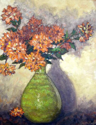 Floral in Green Vase